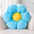 Blue Flower Pillow, 17.7" Flower Shaped Plush Decorative Throw Pillow by Kcvvcr