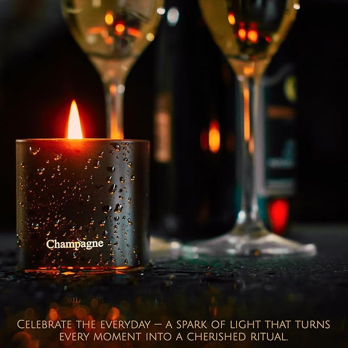 Luxury Scented Candle Gift Set 3-Pack | Champagne, Sandalwood & Amber | Clean - Image 6