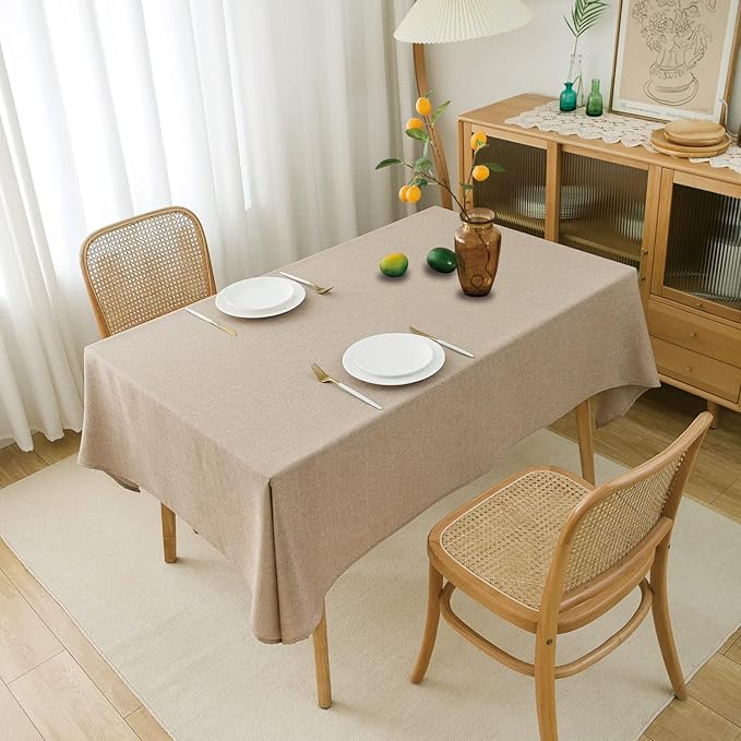 NLMUVW Linen Tablecloth for Rectangle Tables 70 Inch Burlap Textured Table - Image 6