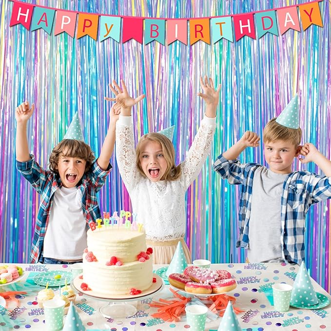 MARFOREVER Iridescent Happy Birthday Confetti, Birthday Party Confetti Metallic - Image 7