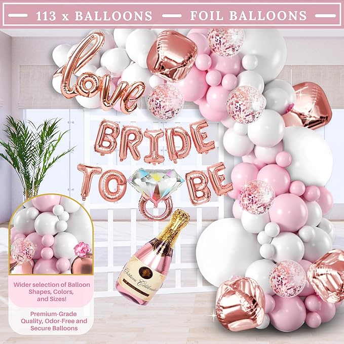 188 pc Pink Bridal Shower Decorations - Image 5