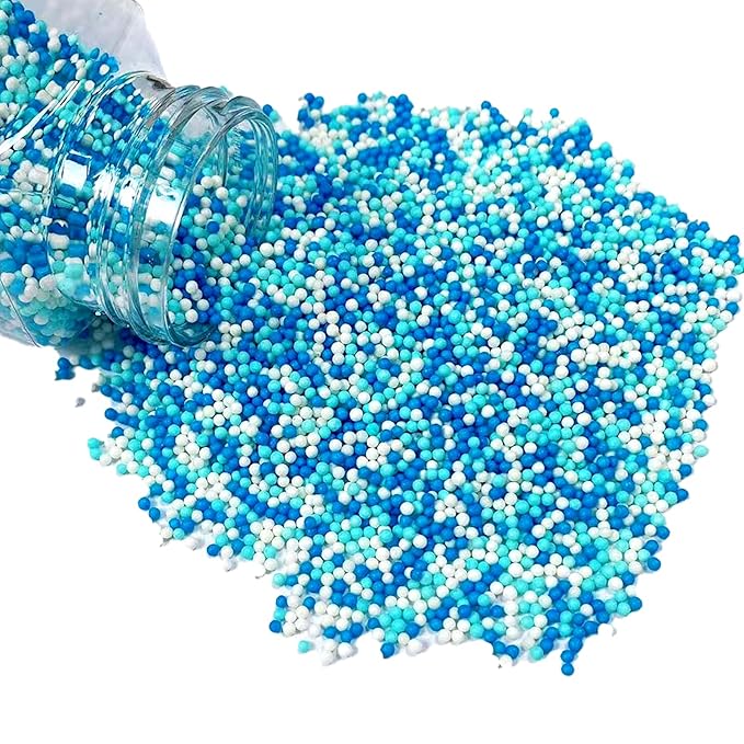Sentovac Blue and White Nonpareils Sprinkles Edible 2mm Mini Peals Sprinkle - Image 4