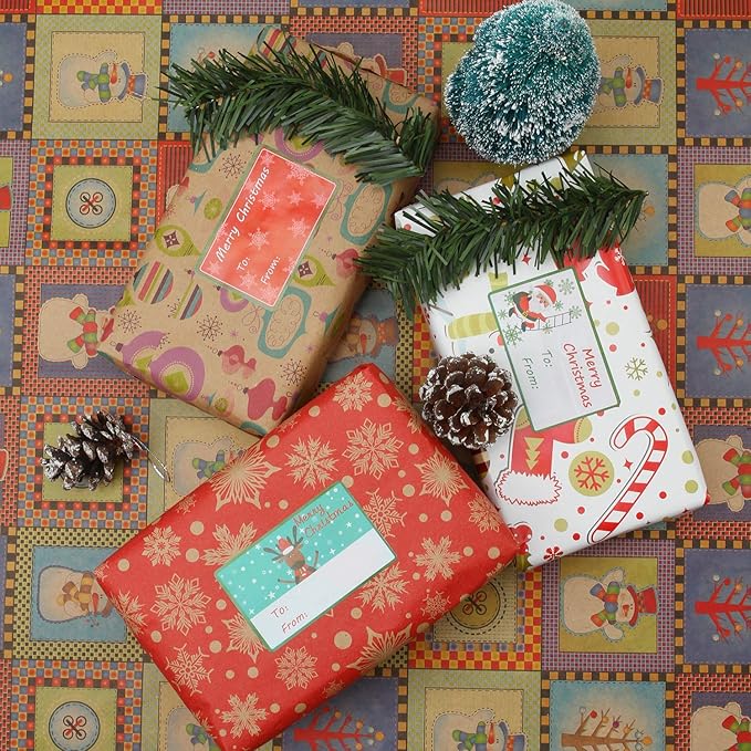 Elcoho 300 Pieces Christmas Self Adhesive Gift Tag Self Stick Stickers Gift - Image 5