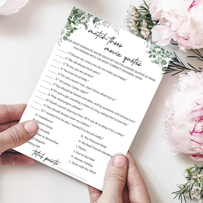 Eucalyptus Bridal Shower Game Cards - Image 3