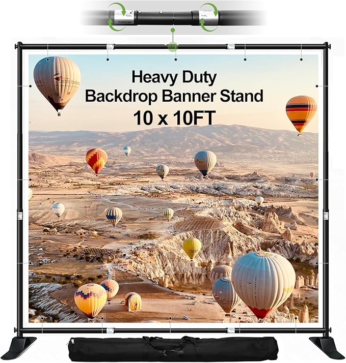FUDESY 10x10 ft Backdrop Banner Stand, Heavy Duty Adjustable Background Kit by FUDESY