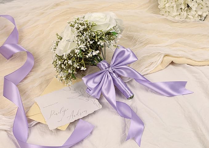Lavender Satin Ribbon 1-1/2 inch X Continuous 25 Yards, Single Face Polyester - Image 6