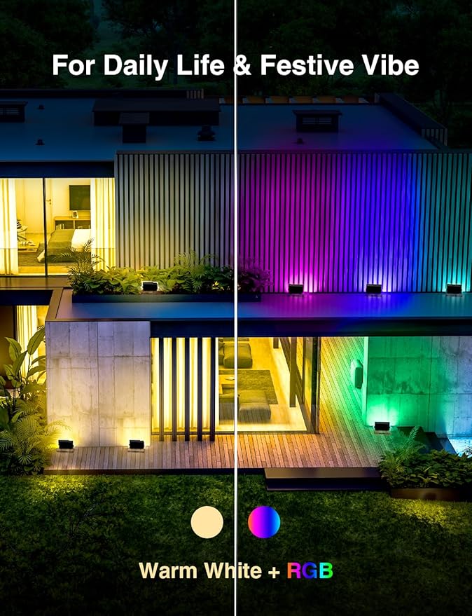 Onforu 25W RGB LED Flood Light Outdoor, 2000LM Color Changing Uplights - Image 3