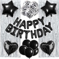 29 Pcs Black Silver Birthday Party Decorations by WEIKA