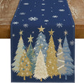 GEEORY Christmas Table Runner 13x36 Inch, Xmas Trees Snowflakes Holiday by GEEORY