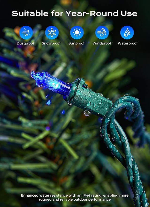 Minetom LED Blue Christmas String Lights, Christmas Decorations Indoor - Image 6