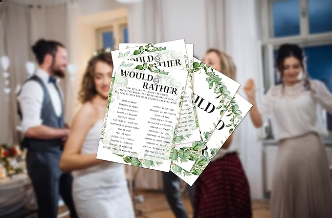 Bridal Shower Game Cards, Would She Rather Game, Tropical Jungle Theme - Image 5