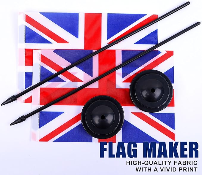 United Kingdom Desk Flag 12" Solid Pole Deluxe Set UK Flags Banner Mini Small - Image 5