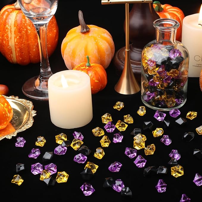 YATOJUZI 500pcs Fake Ice Cubes Halloween Decor Acrylic Crushed Rocks Vase - Image 2