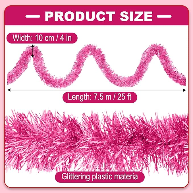 25 Feet Metallic Twist Tinsel Garland - Image 2