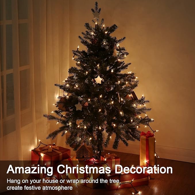 Clear Christmas Lights, 69.6ft 300ct Incandescent Christmas Lights, Connectable - Image 6