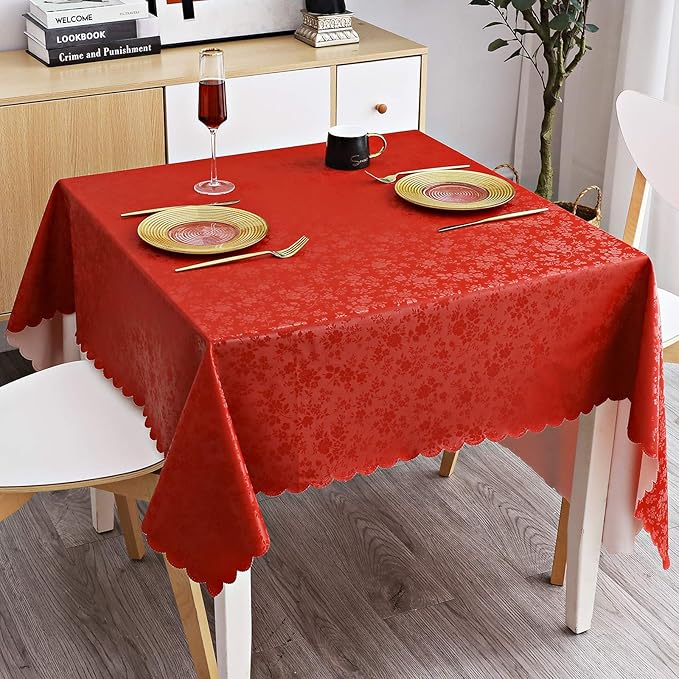 Smiry Square Table Cloth, Waterproof Heavy Duty Vinyl Tablecloths, Wipeable by Smiry