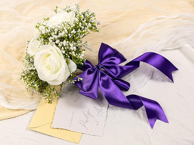 Purple Satin Ribbon 1-1/2 inch X Continuous 25 Yards, Single Face Polyester - Image 6