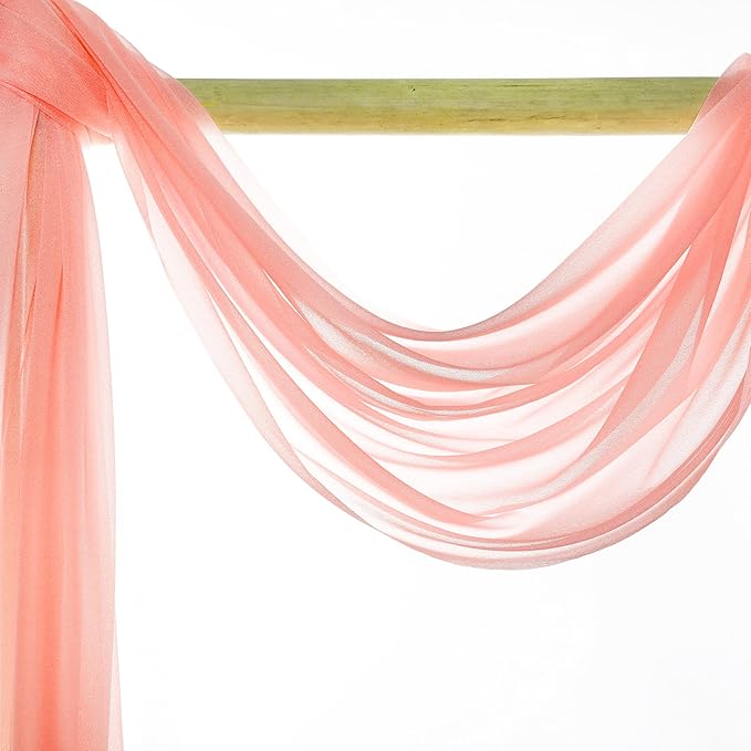 VDS Pack of 1 Panel Wedding Arch Draping Fabric Sheer Chiffon Fabric Drapery - Image 2
