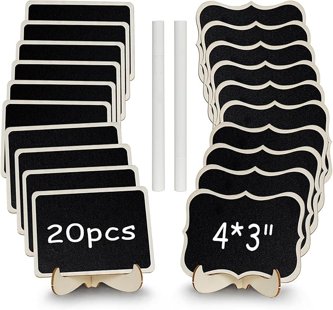 Mini Chalkboard Signs with Stands – Wooden Food Labels by wreathqueen