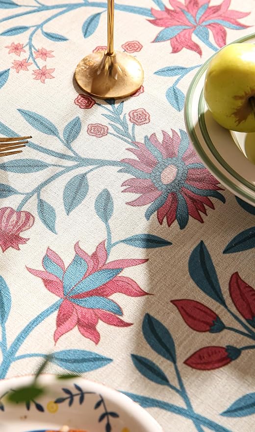 Farmhouse Berry Red Floral Table Runner - Image 5