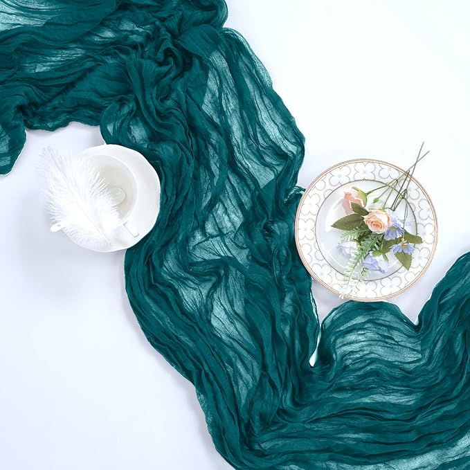 12 Pack Teal Cheesecloth Table Runner 10ft Boho Gauze Fabric Cheese Cloth Table - Image 7
