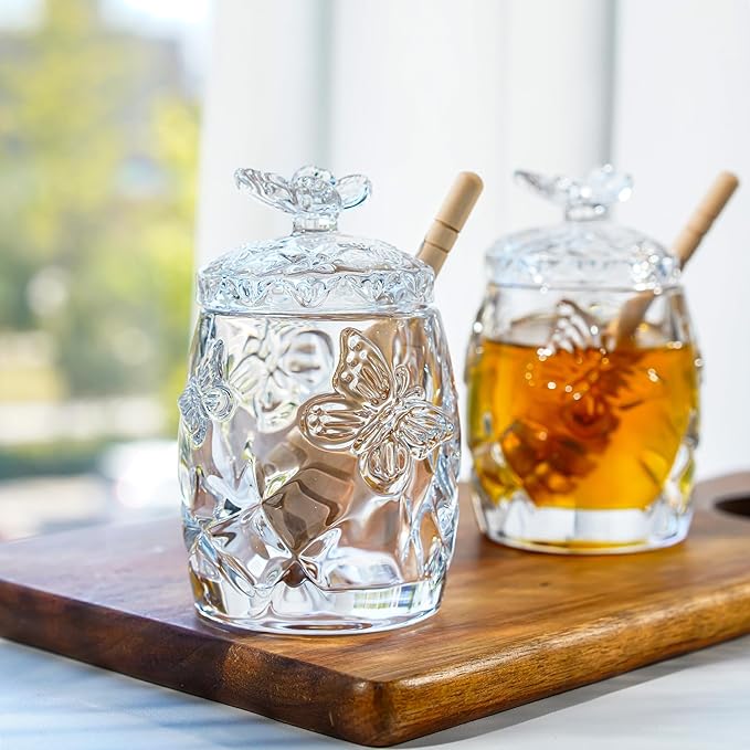 kanpura Clear Crystal Honey Jar - Image 6