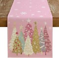 GEEORY Christmas Table Runner 13x120 Inch, Xmas Trees Snowflakes Holiday by GEEORY