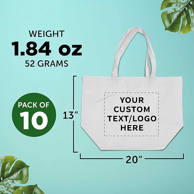 DISCOUNT PROMOS Custom Southern Style Grocery Tote Bags Set of 10 - Image 5
