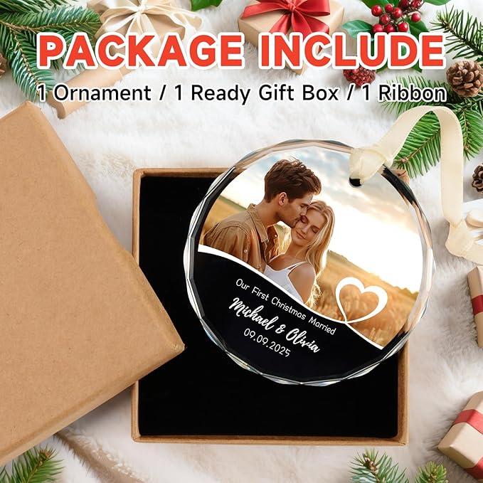 Personalized First Christmas Engaged Ornaments, Engagement Gifts - Image 7