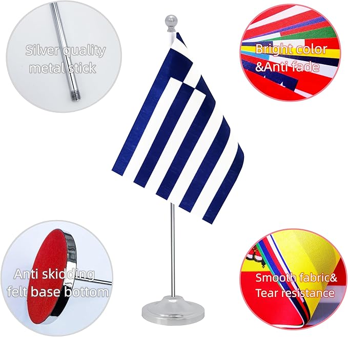 Greece Desk Flag, Greek Table Office Flag - Image 3