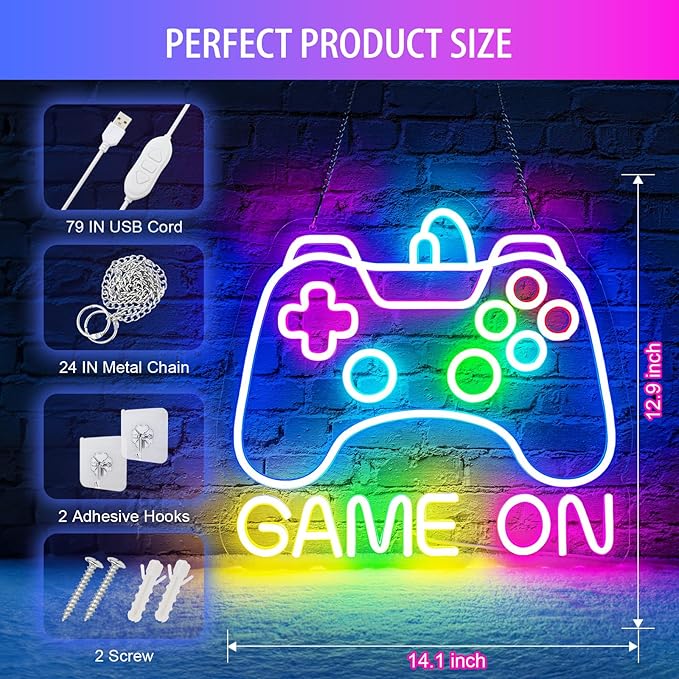 Gamer Neon Sign, Dimmable Neon Controller Sign - Image 4