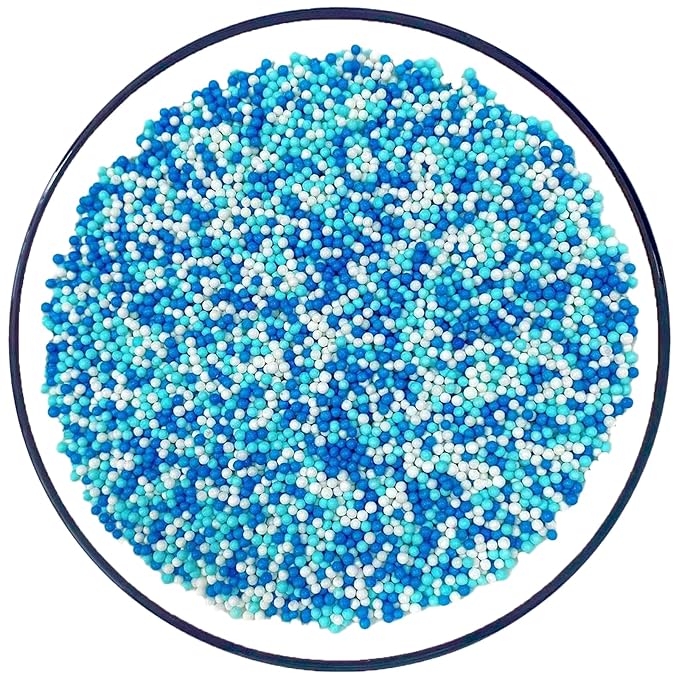 Sentovac Blue and White Nonpareils Sprinkles Edible 2mm Mini Peals Sprinkle by SentovacCakeSprinkles