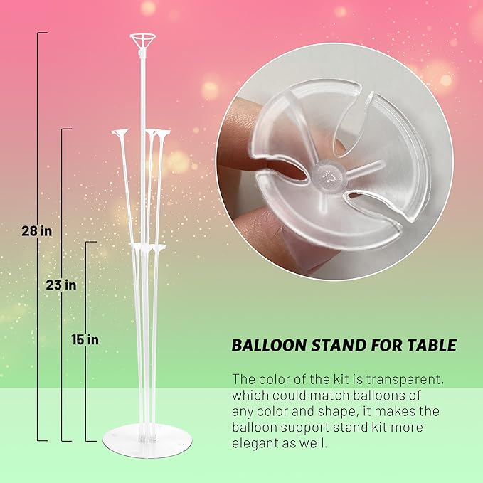 JOYYPOP 8 Sets 28 Inch Balloon Stand Kit, Balloon Holder Stickers Table - Image 2