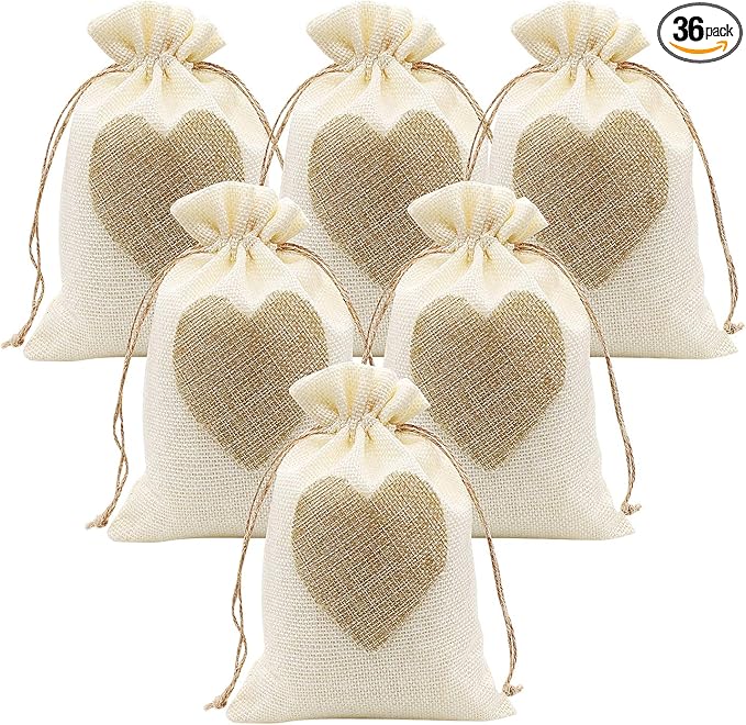 SumDirect Heart Burlap Bags by SumDirect