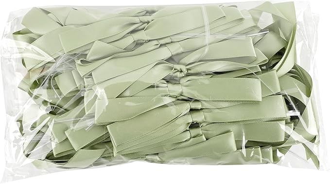 50 PCs Sage Green Bow 5 Inch Long Tail Bows - Image 8