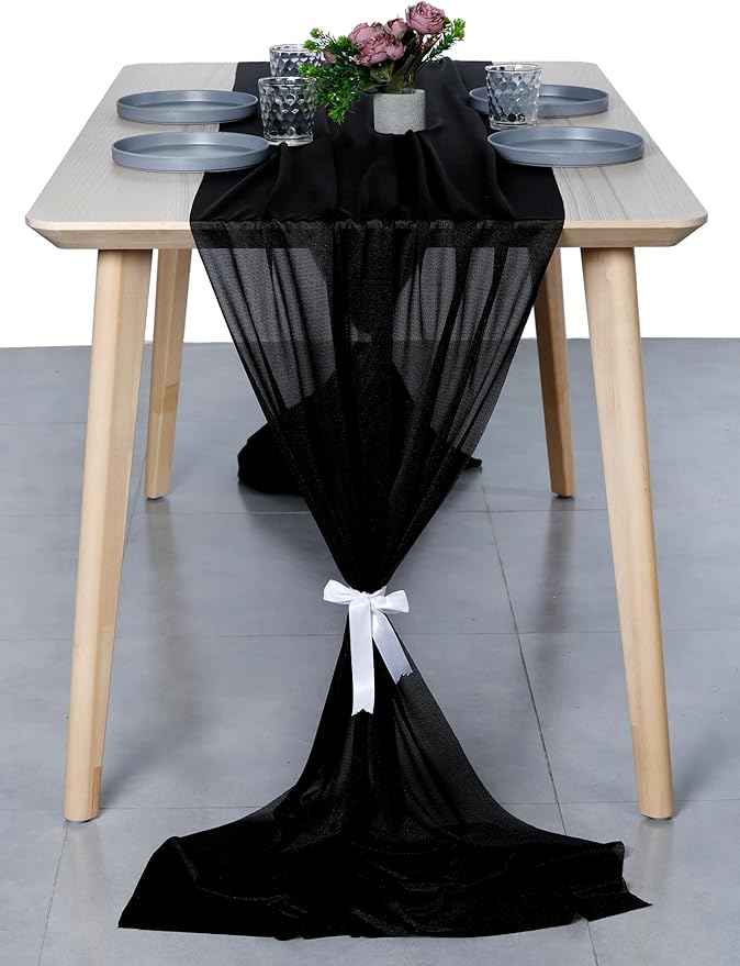 MDS 15 Pack 10ft Chiffon Table Runner 29 x 120 Inches Sheer Wedding Runner - Image 7