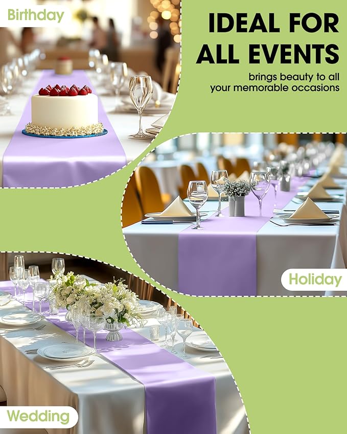 Pureegg Lilac Plastic Table Runners - Image 6