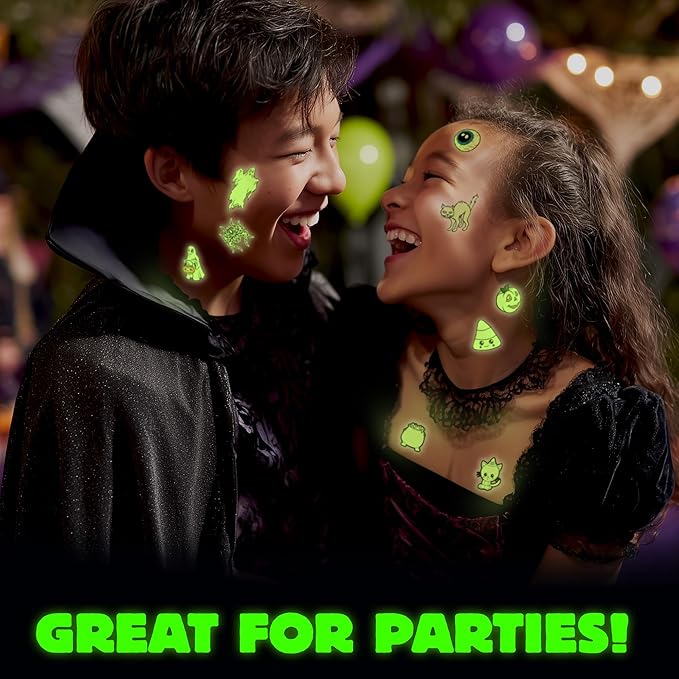 Glow in the Dark Ghost Temporary Tattoos – 50 Pack Halloween Tattoos - Image 3