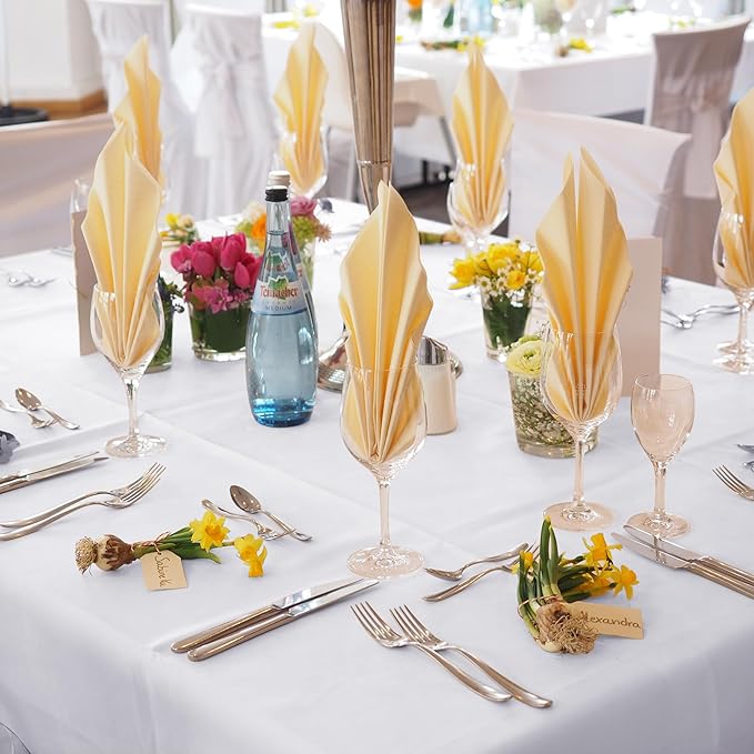 Fitable 6 Pack White Square Tablecloths - Image 2