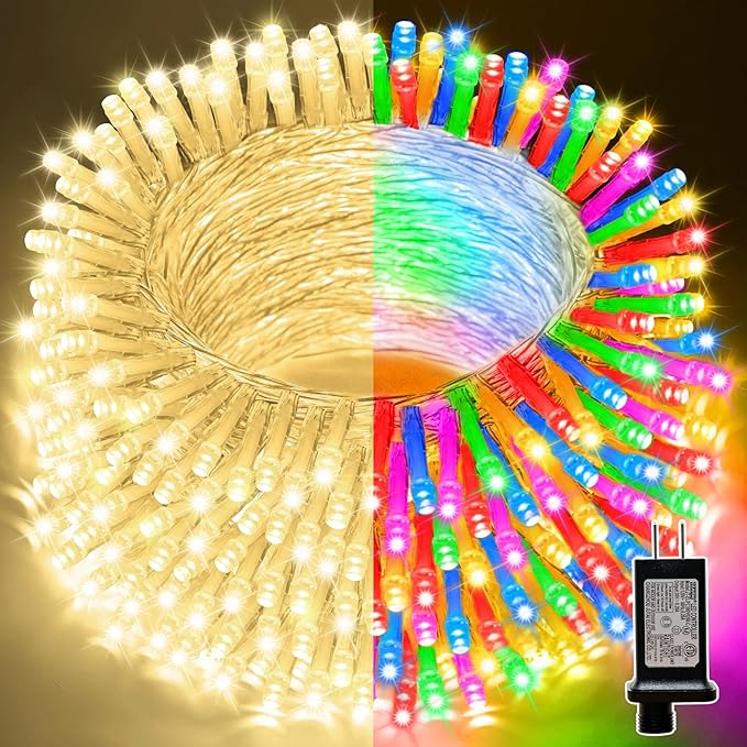LAMPHOME 66ft Christmas Decorative Mini Lights, 200 LED Transparent Wire Fairy by ULL
