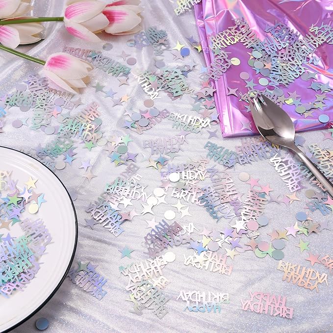 Iridescent Happy Birthday Confetti, Baby Shower, DIY Arts and Crafting - Image 5