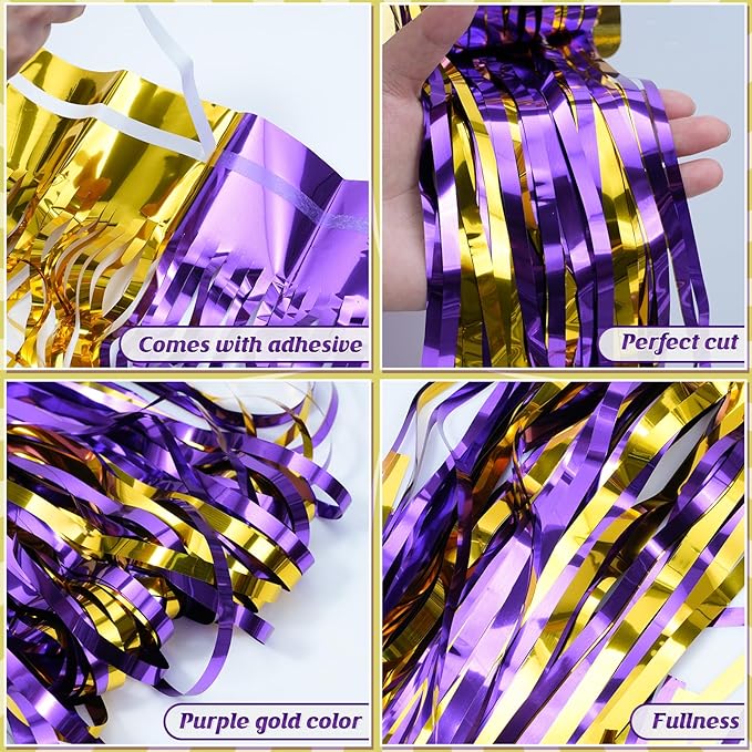 3Pack 3.3Ft x 6.6Ft Graduation Foil Fringe Curtain Backdrop Decorations - Image 4