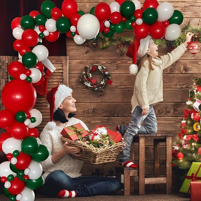 Balloons Garland Kit Red Green and White Balloons - Image 3