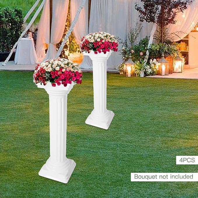 Roman Pillars Decoration Party Flower Pot Columns Set 4Pcs 10.83x10.83x33.86in - Image 5