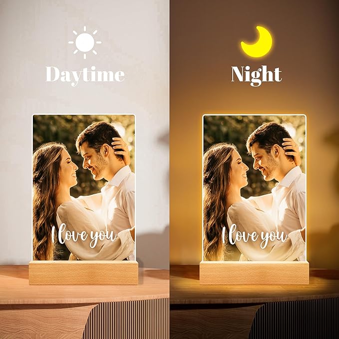 Custom Picture Frames with Photo, Personalized Photo Frame with Night Light - Image 4