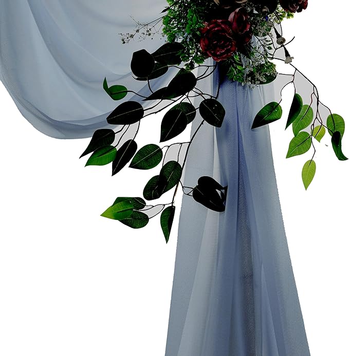 VDS Pack of 3 Panel Wedding Arch Draping Fabric Sheer Chiffon Fabric Drapery - Image 4