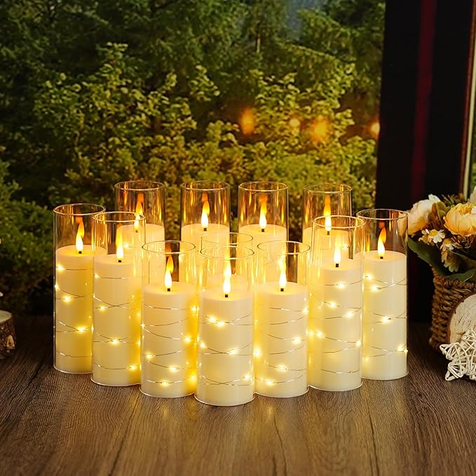 Flameless Candles with Embedded Star String - Image 2