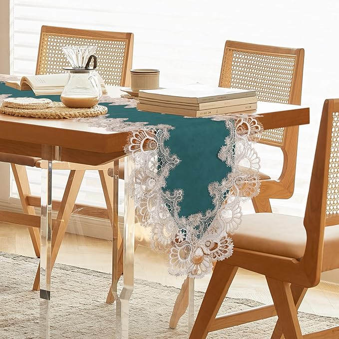 Vintage Lace Dining Table Runner, 108 Inches Macrame Coffee Table Runners - Image 2