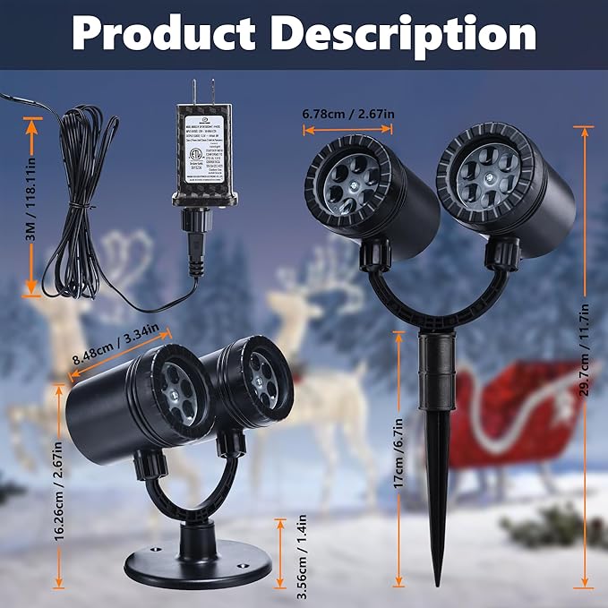 Christmas Lights Projector, Christmas Decorations Lighting Projector, - Image 7