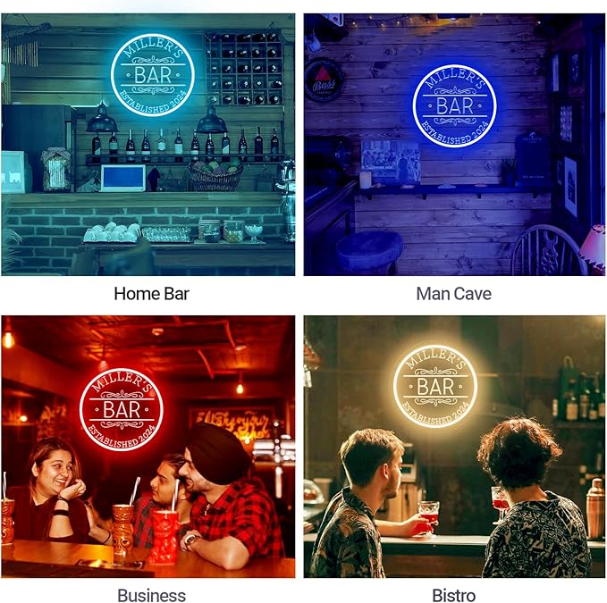 Custom Bar Neon Sign for Man Cave, Personalized LED Bar Light Up Signs for Wall - Image 4